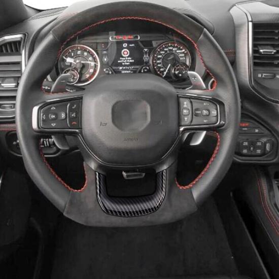 Under Steering Wheel Cover Trim Panel For Dodge Ram 1500 TRX + Carbon Fiber
