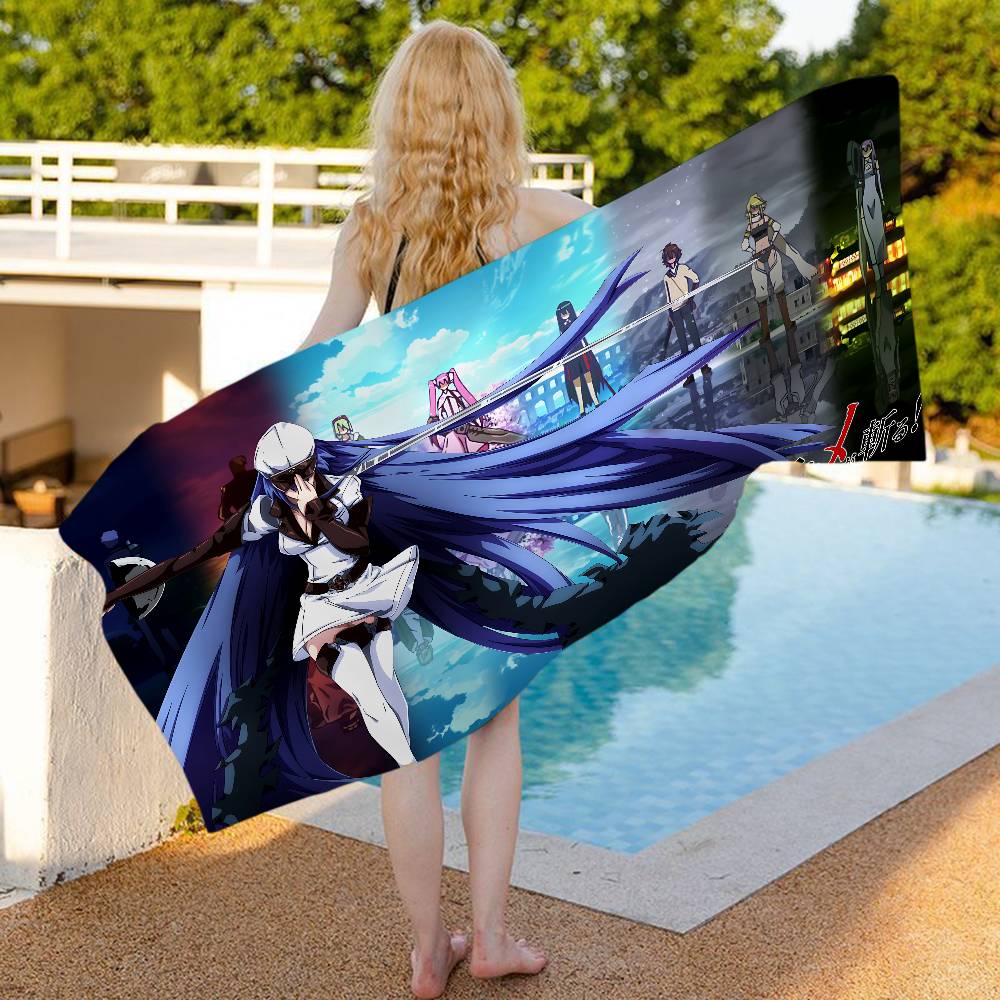 Akame Ga KILLS Anime Microfiber Blanket Quick Drying Beach Towels Oversized Printing Super Absorbent Pool Towel Blanket