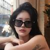 New fashionable large-frame cat-eye sunglasses for women, high-end trendy outdoor driving sunglasses for men