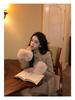 2025 Winter Französisch Vintage Elegant Wollmantel Frau Schwarz Schick Schal Umhang + Retro Locker Trenchcoat Damen Bandage Korea Modedesign Outfits