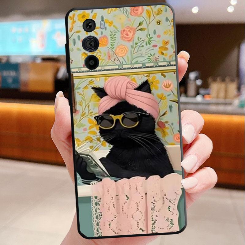 Phone Case For Motorola Edge 50 40 Pro 60 50 40 30 Ultra Neo Fusion Moto G Play G Stylus G Power G Fun Cat