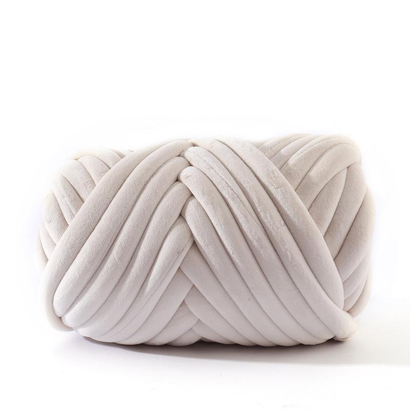 New Velvet Core-Spun Yarn for DIY: 3cm Thick Handmade Blanket, Pillow, Wool Fabric, Strip Yarn, Cat Bed.