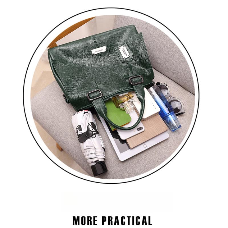 European and American Style Clamshell Soft Leather PU Leather Portable Crossbody Bags Simple Casual Large-capacity Female Bag