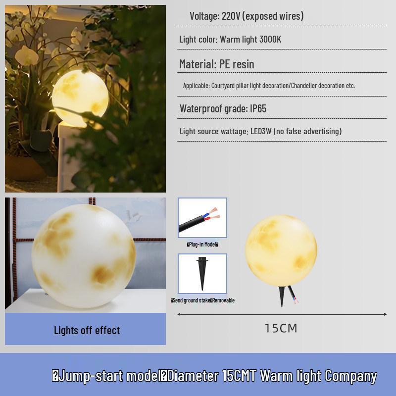 Solar-Powered Outdoor Moon Lamp: Waterproof Atmosphere Light for Gardens, Villas, and Terraces