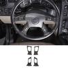 4x Carbon Fiber Interior Steering Wheel Button Frame Cover For 2003-07 Hummer H2