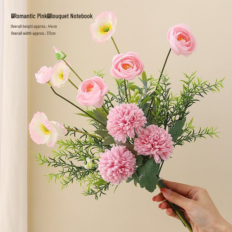 Elegant High-End Artificial Flowers with Ceramic Vase Decor – Luxurious Living Room Arrangement