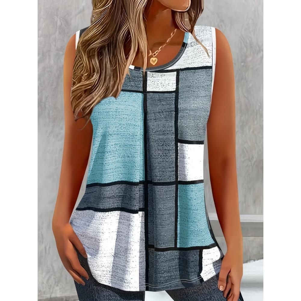 New Retro Floral Stripe 3D Print Tank Top Summer Women Streetwear Y2k Tops Oversized Vest Off Shoulder Sleeveless Woman Camisole