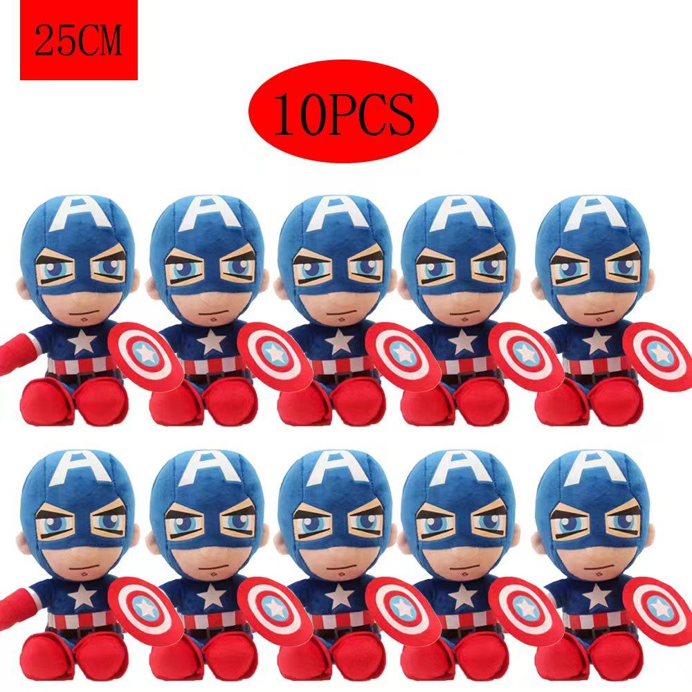 10Pcs Man Spidermaned Plush Toys Movie Dolls Marvel Avengers Soft Stuffed Hero Captain America Iron Christmas Gifts