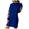 Frauen Herbst Winter Casual Langarm Floral Stickerei Sweatshirt Kleid