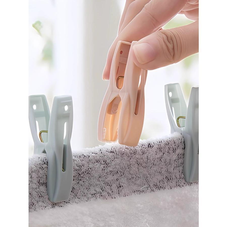 30 Pcs Clothes Pegs Pins With A Basket Colored Plastic Clothespins Durable Windproof Non-slip Laundry Bread Clip Cereal Clip