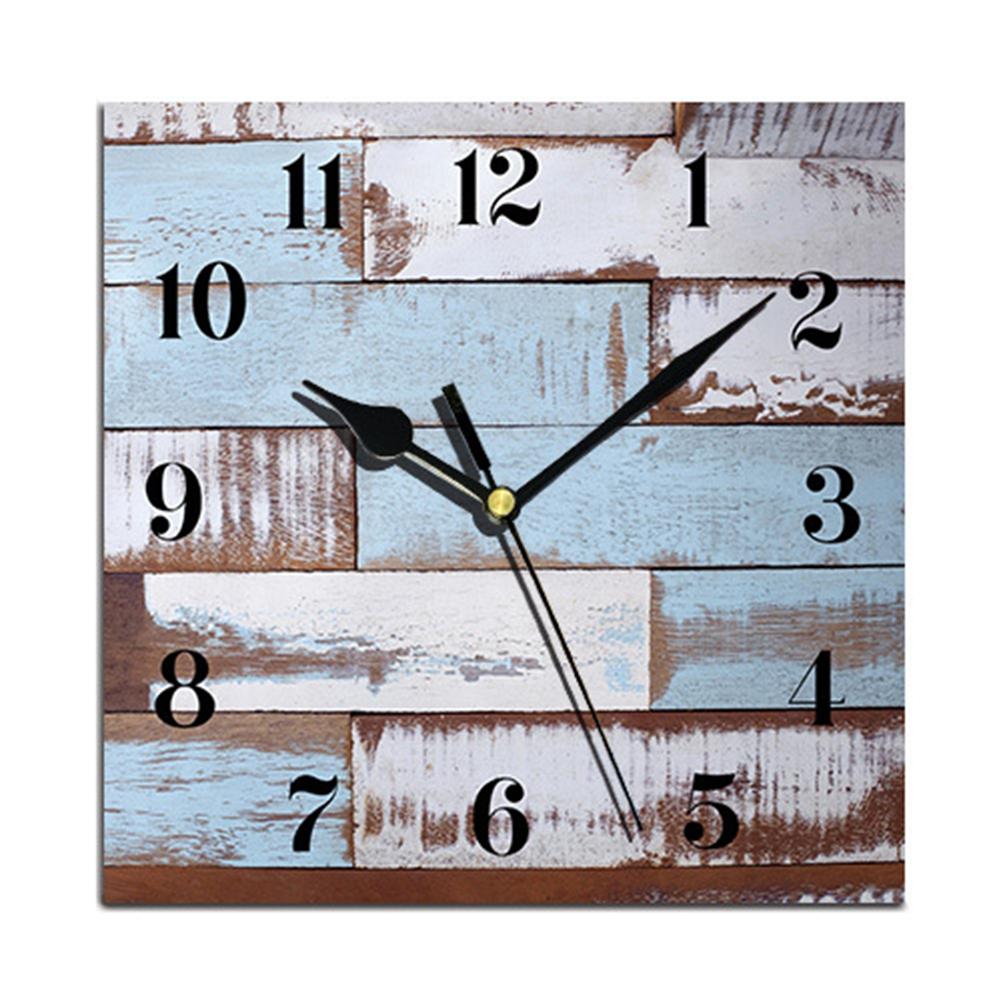 Wooden Square Wall Clocks Silent Non ticking Battery Powered For Home Kitchen Living Room Office Decor