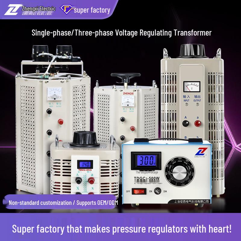 Single-phase Voltage Regulating Transformer TDGC2/3: 0-250/300V, Contact Type, Three-phase TSGC2/J, Customizable for Household Use.