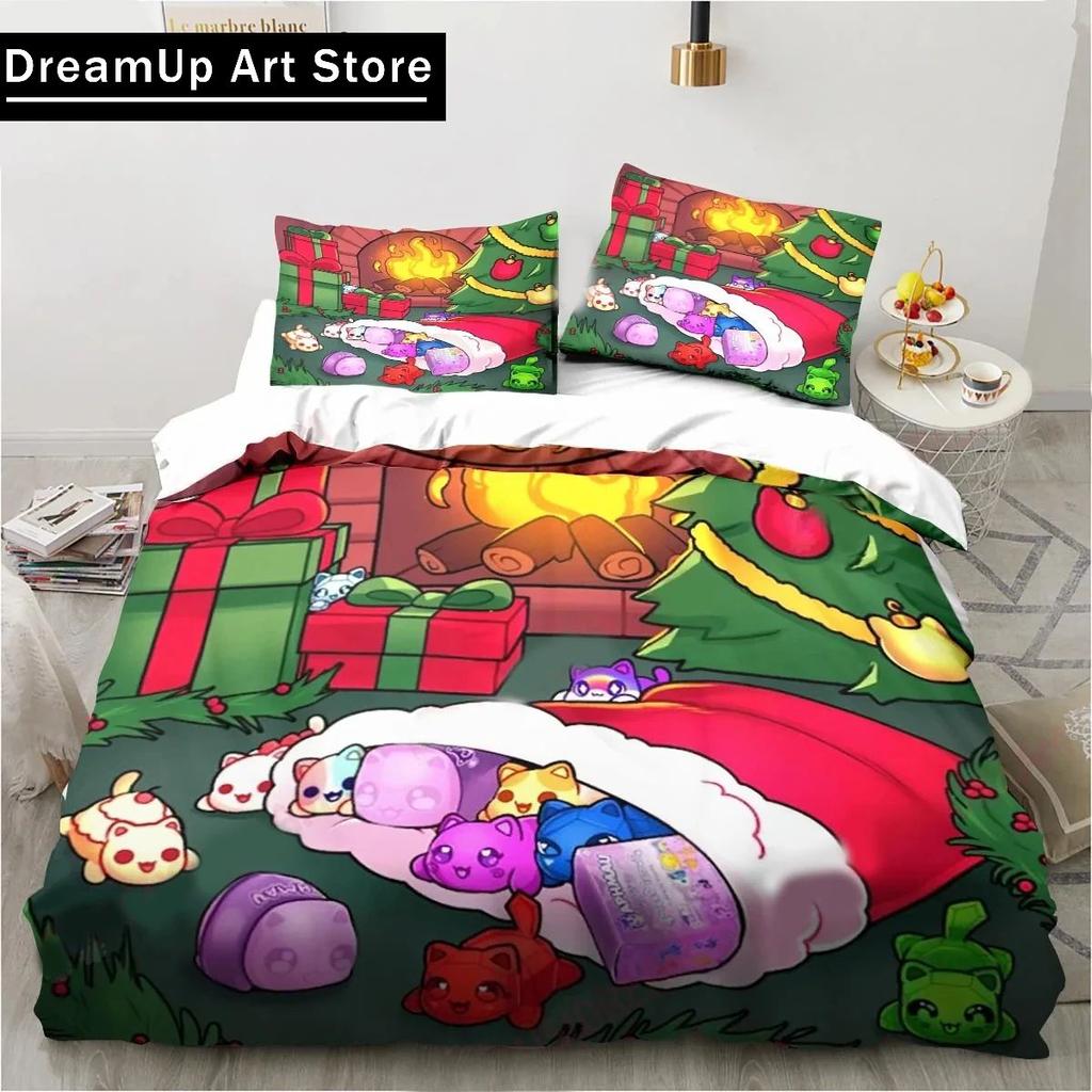 Cartoon Game Cute Aphmau with Wings Bedding Set Boys Girls Twin Queen Full Size Duvet Cover Pillowcase Bed Adult Bedroom