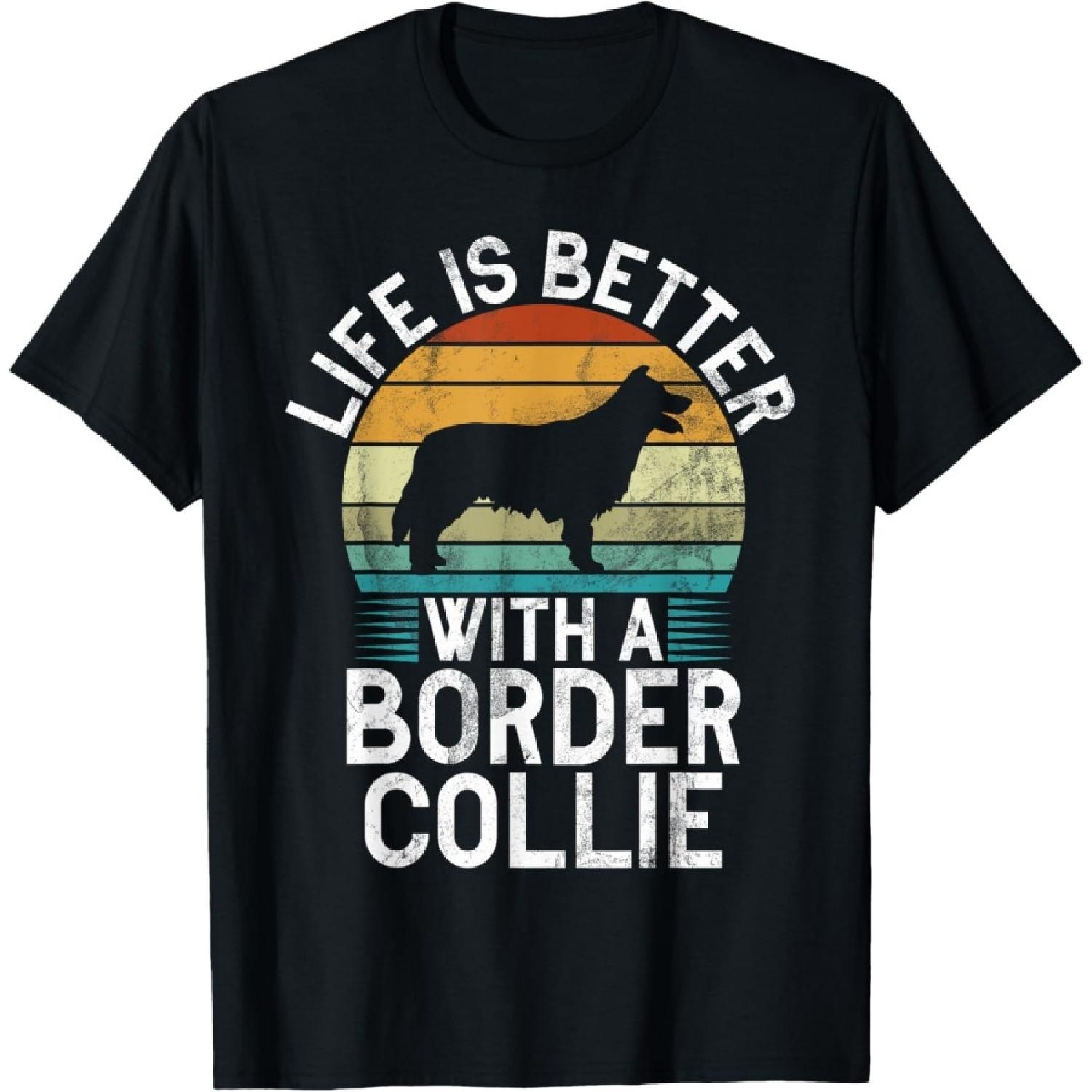 Life is better with a Border Collie T-Shirt S чёрный