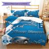Name Custom Detroit Lions Logo Pattern Bedding Set Quilt Cover Pillowcase Home Decor Gift (1 * duvet cover + 2 * pillowcase, without core)