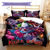 Killer Clown Horror Pattern Bedding Set Quilt Cover Pillowcase Home Decor Gift (1 * Duvet Cover + 2 * Pillowcase, Without Core)