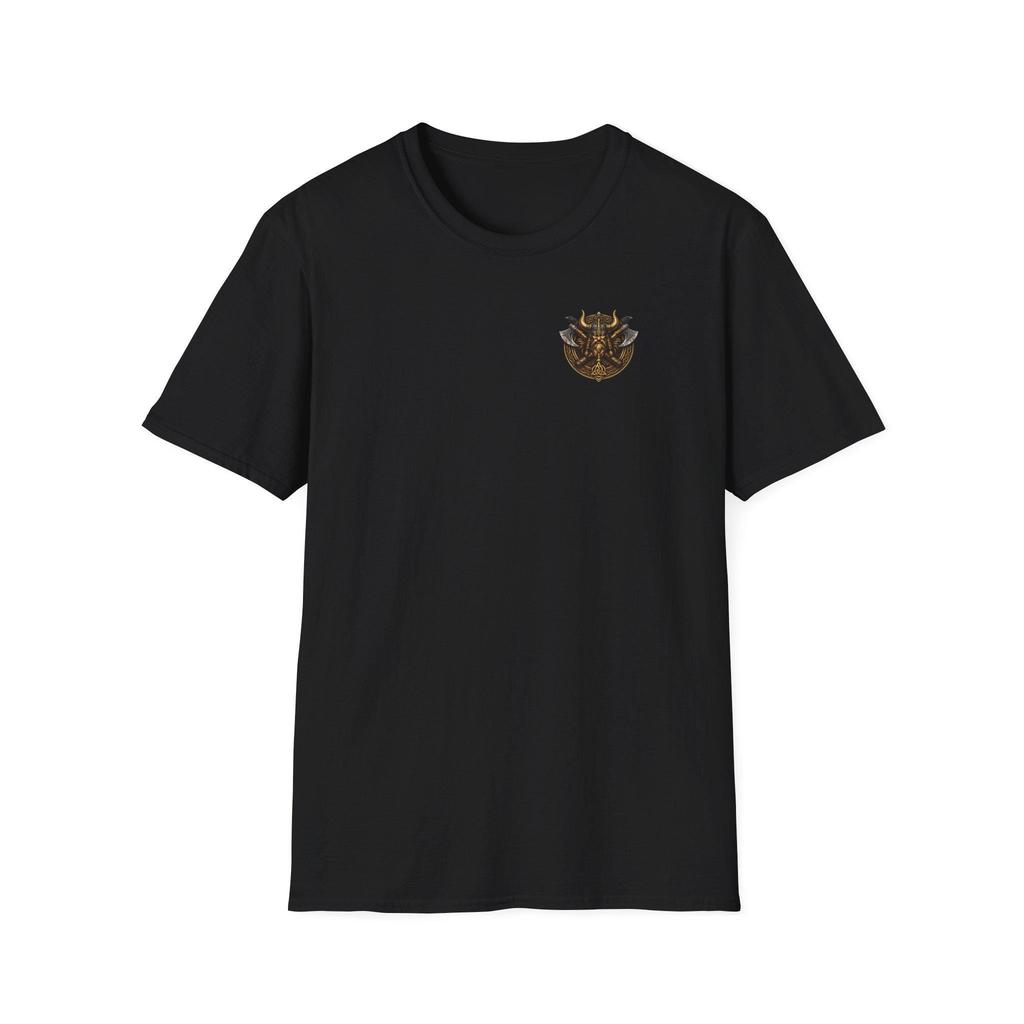 Viking Warrior Men T Shirts Norse Axe Shield Helmet Graphic Tees Unisex Cotton Tops