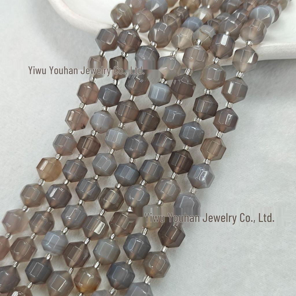 Lulutong Facettierte Natürliche Tigerauge-Achatperlen Armband Halskette