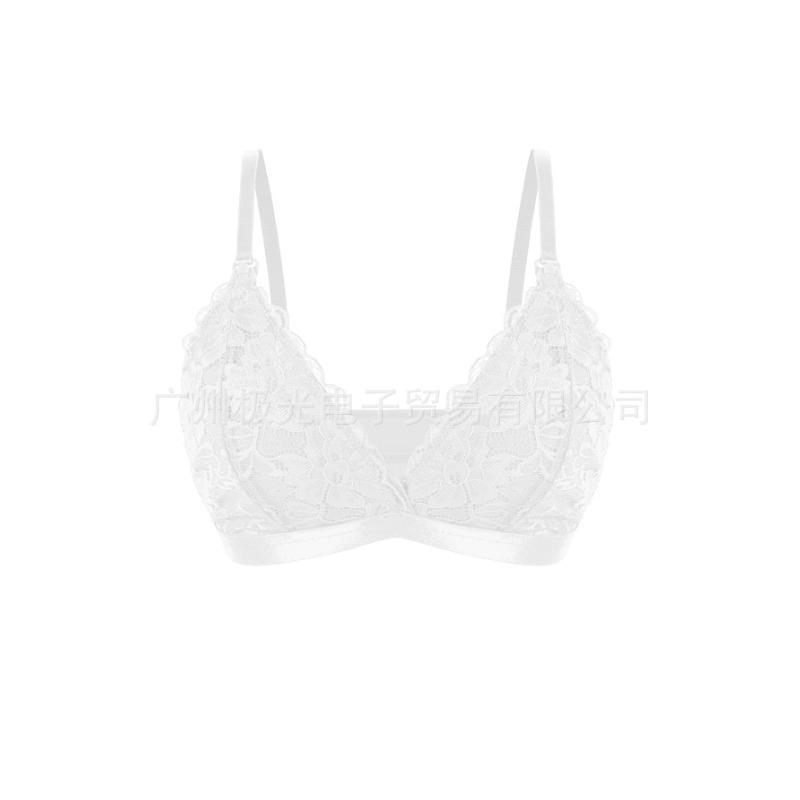 Women Red Lace Wireless Maternity Nursing Bra