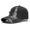 Hat Men's Spring and Summer Fashionable Hole Breaking Baseball Hat Denim Duck Tongue Hat Women's Outdoor Sun Protection and Sunshade Hat