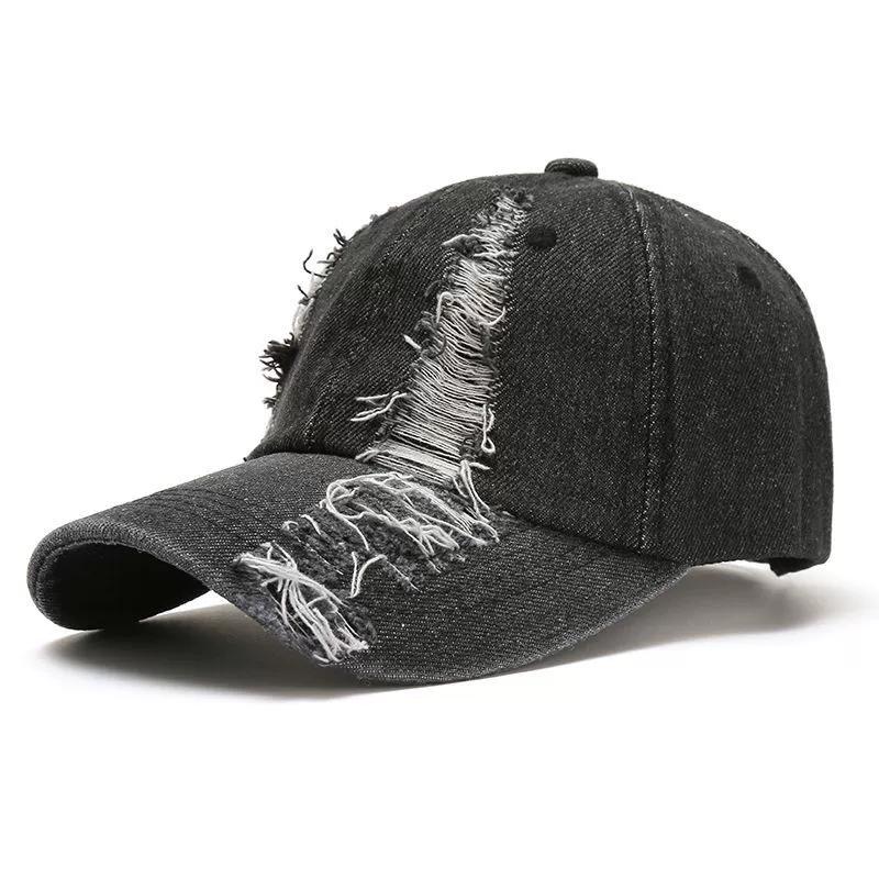 

Hat Men s Spring and Summer Fashionable Hole Breaking Baseball Hat Denim Duck Tongue Hat Women s Outdoor Sun Protection and Sunshade Hat One Size чёрный