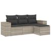 VidaXL Garden Lounge Set with Cushions 4 Pcs, Sofas with Backrest, Furniture Set, Patio Terrace Furniture, Grey 3222471