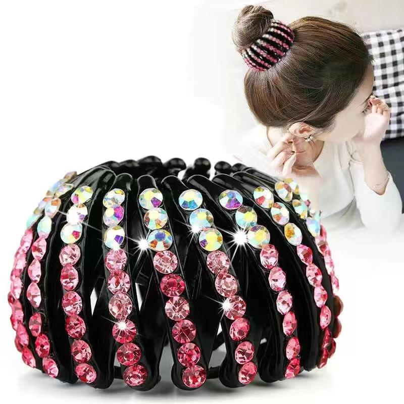 Women Nest Buckle Tail Diamond Horse Braiding Drill Hair Clip