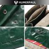 HUMERPAUL Ladies wallet first layer cowhide solid color convenient retro style short coin purse credit card storage leather solid color card case
