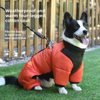 Neuer Winter Hunde Baumwoll-Overall, Warme Hundebekleidung, Winddichte Mittelgroße Hundebekleidung, Haustierbekleidung