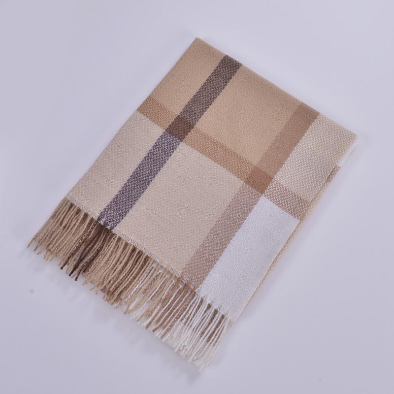

Autumn and winter fringed double-sided scarf classic fashion color plaid warm scarf autumn and winter cashmere scarf 135-175CM
