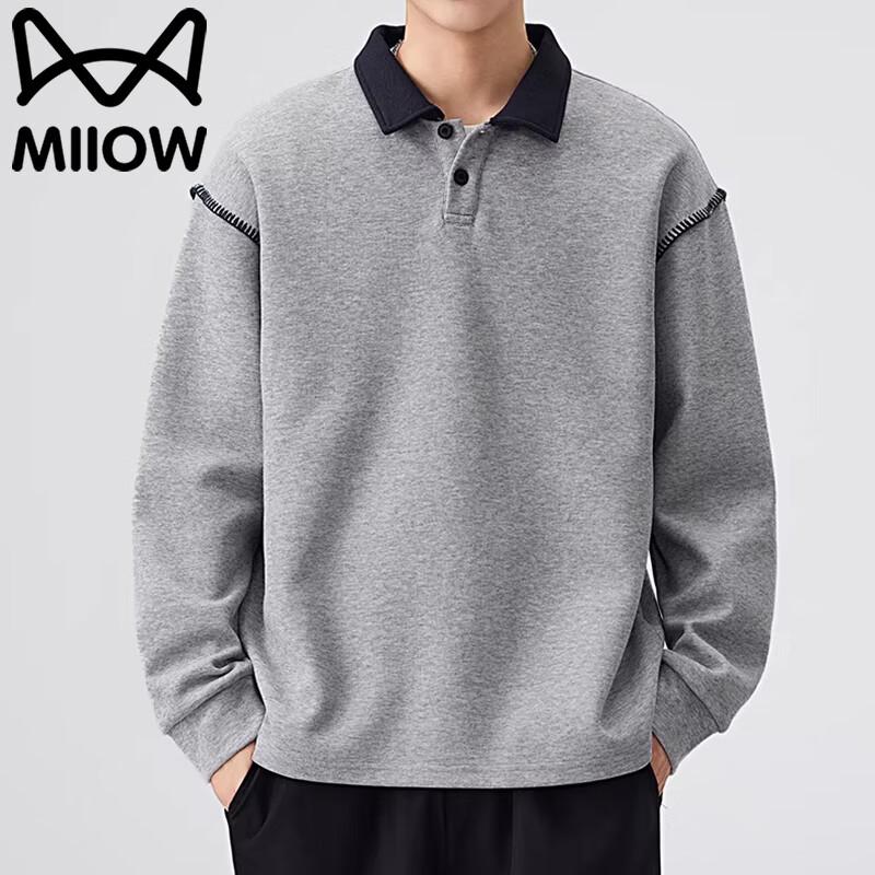 Mao Ren Men s Long-Sleeve Casual Polo Shirt 3XL