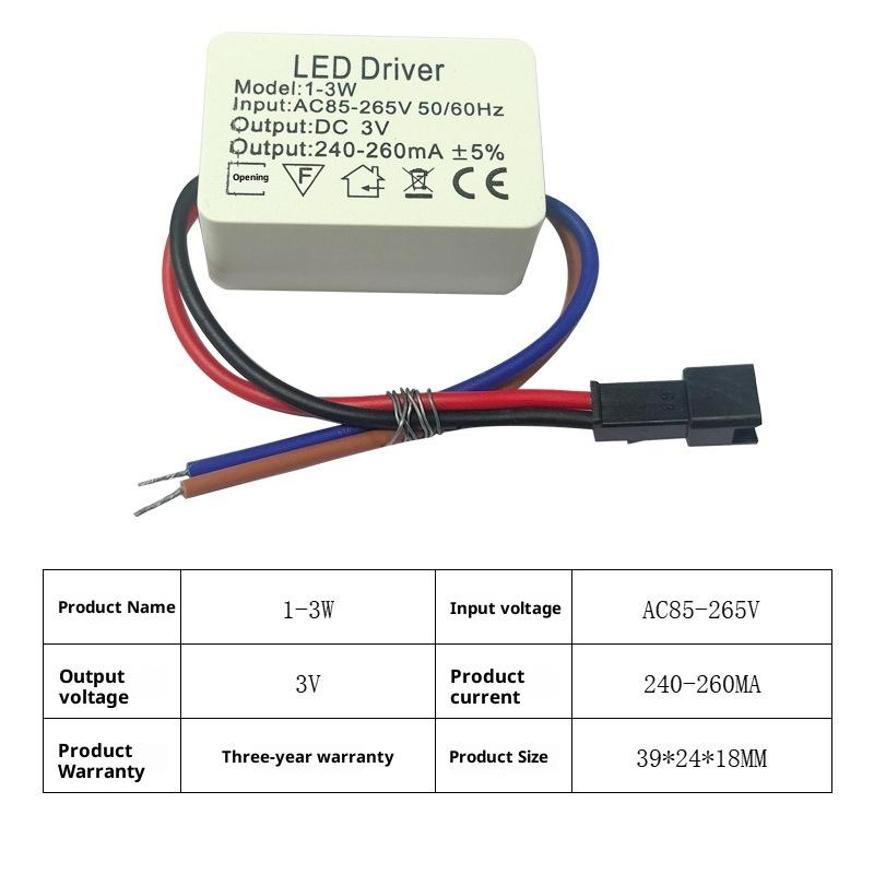 1Pcs 1-3W 3-5W 4-7W 8-12W 12-18W 18-24W Isolated LED Driver Power Supply Adjustable Constant Voltage 260mA Lighting Transformer