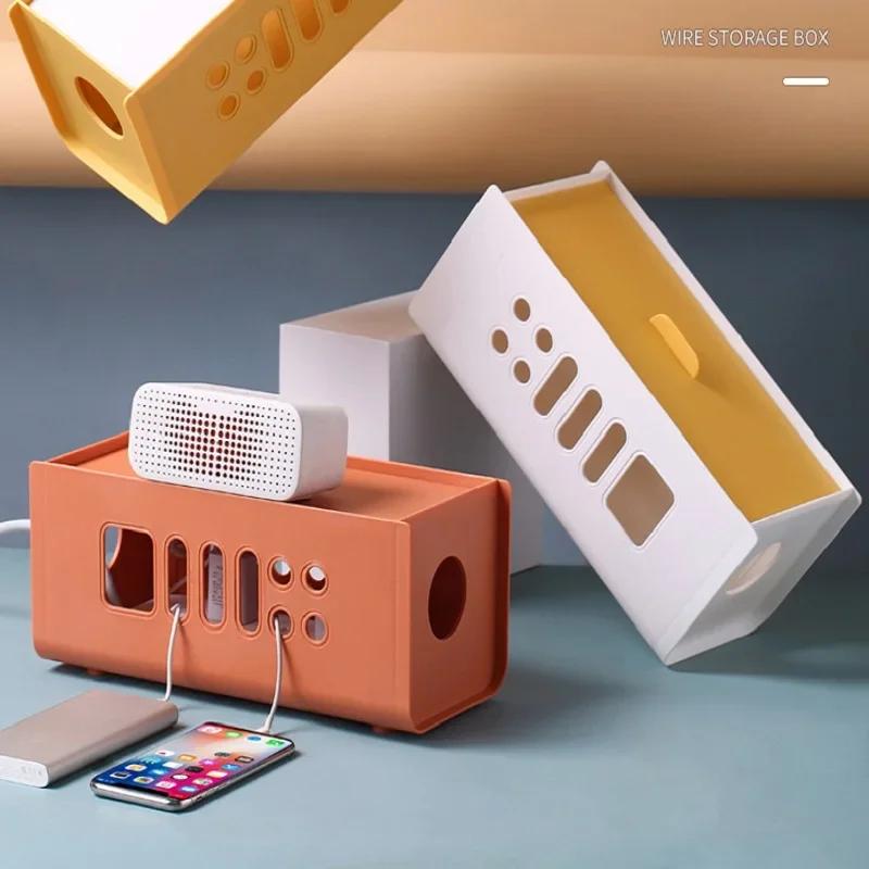 Desktop Plug-in Board Storage Row Plug Power Cord Plastic Storage Box Items Cable Organizer Holder Electric Socket Organizer