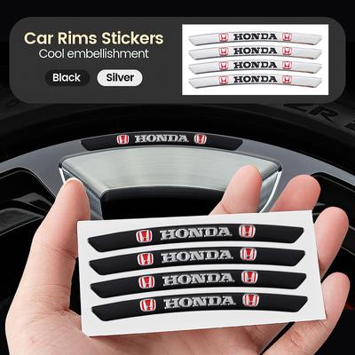 Car Accessories Decora Decal Wheel Hub Aluminum Alloy Stickers For Civic Fit Jazz Accord Pilot CRV Odyssey Passport City