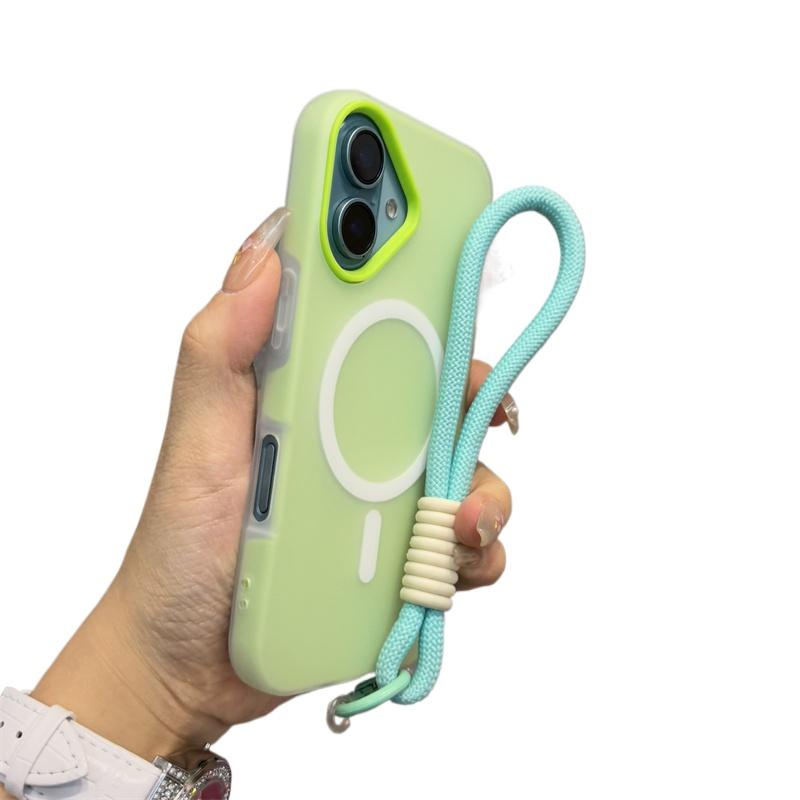 New 3 IN1 With Lanyard For Magsafe Case for iPhone 17 16e 16 15 14 Plus 13 11 12 Pro Max Magnetic Wireless Charge  Matte Cover