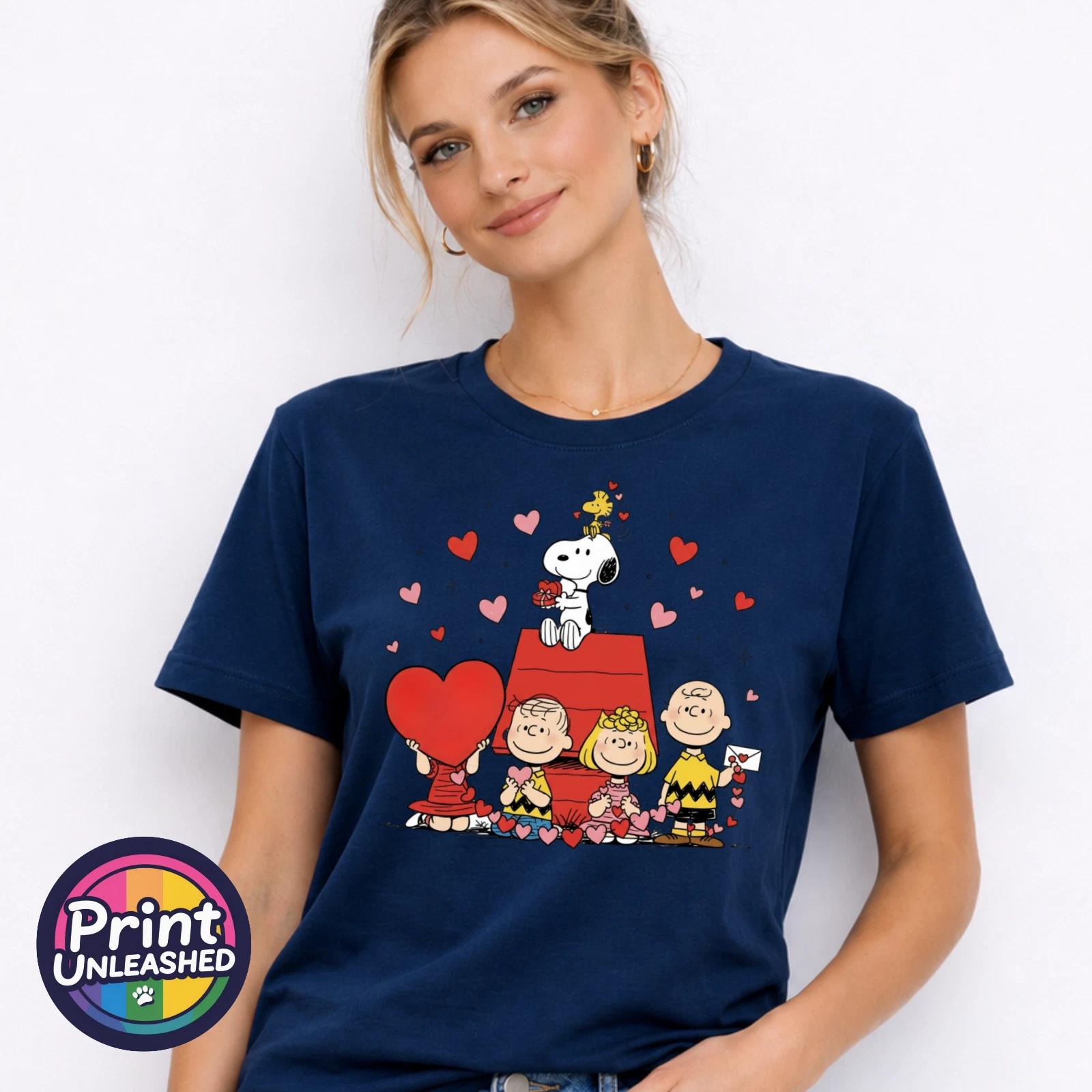 Fun Beagle & Friends Graphic T-Shirt Adult Unisex Cute Tee S-2XL Love Friendship L