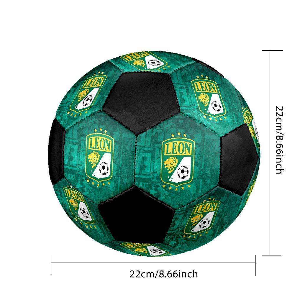 Club Leon Indoor Soccer Ball Colorful All Ages Size 5 Machine Stitched PVC Competition Ready Durable High-Bounce