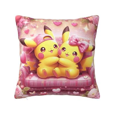 Custom Pikachus Anime Game Cushion Cover 40x40cm Cartoon Manga Velvet Nordic Throw Pillow Case