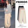 Langsha Women's Autumn/Winter Imitation Cashmere Wide-Leg Pants