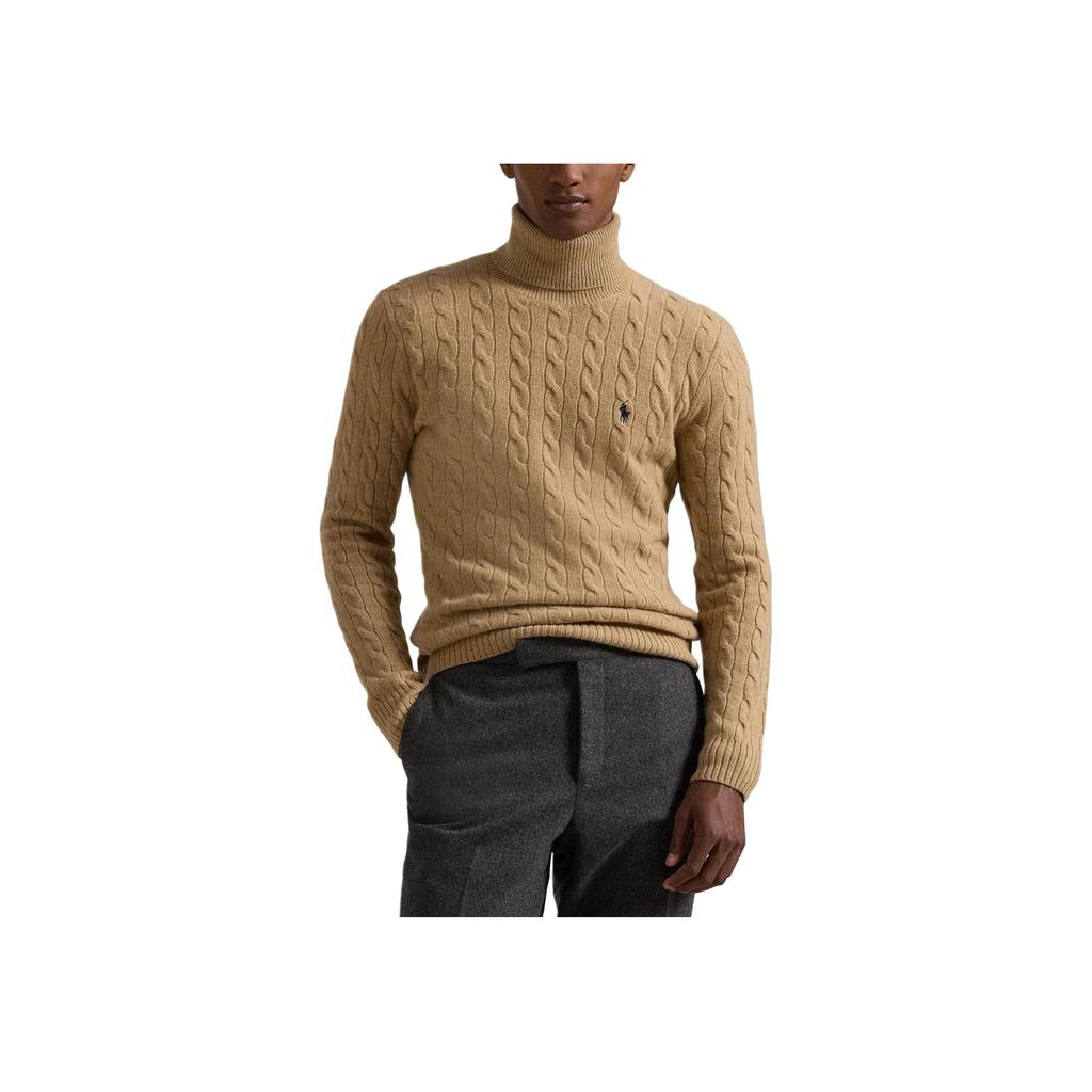 Polo Ralph Lauren Solid Color Pony Logo Embroidered High Neck Cable Knit Sweater Men sweater MNPOSWE16821743-200