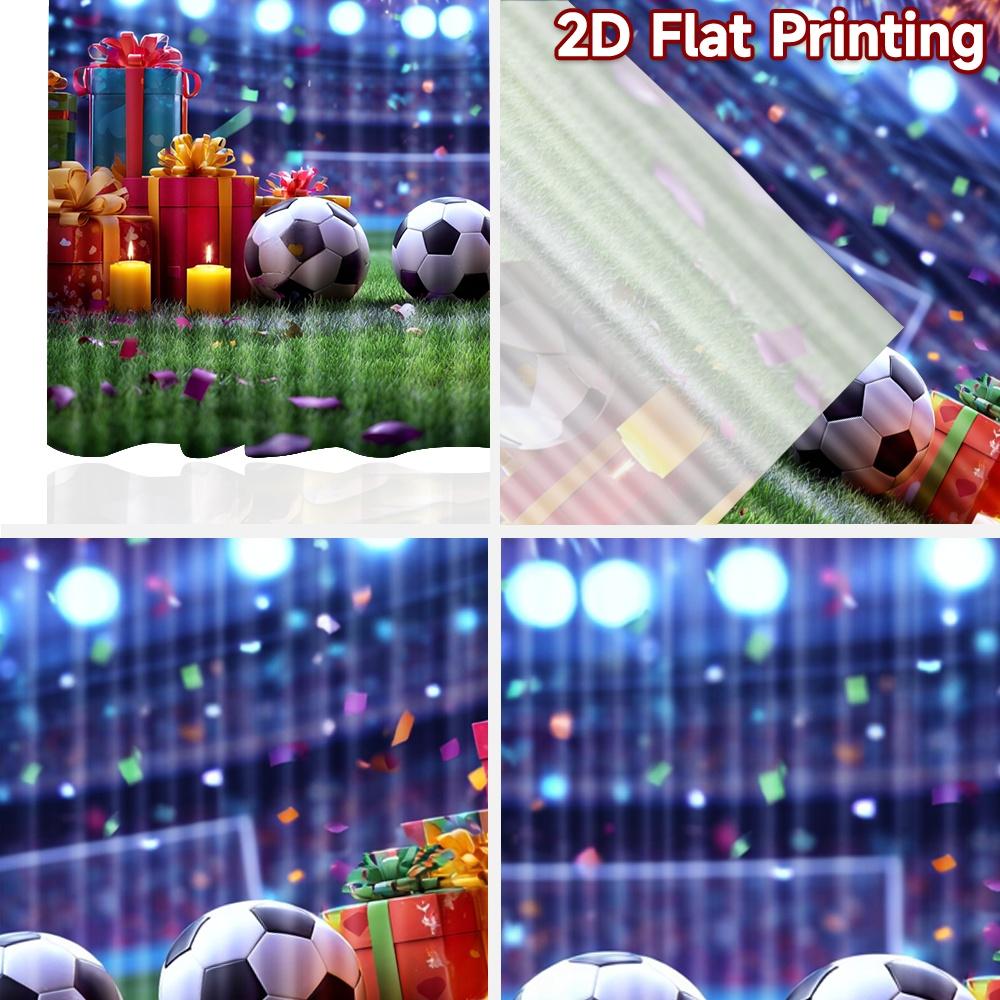 2D flat printing 2pcs Curtain Party Curtains Christmas Soccer Celebration Digital Printed Polyester Drapes Holiday Decorations