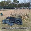 Portable Folding Chair With High Back Support Double-Layer Auto Fabric Seat Cushion Outdoor Camping Picnic Travel