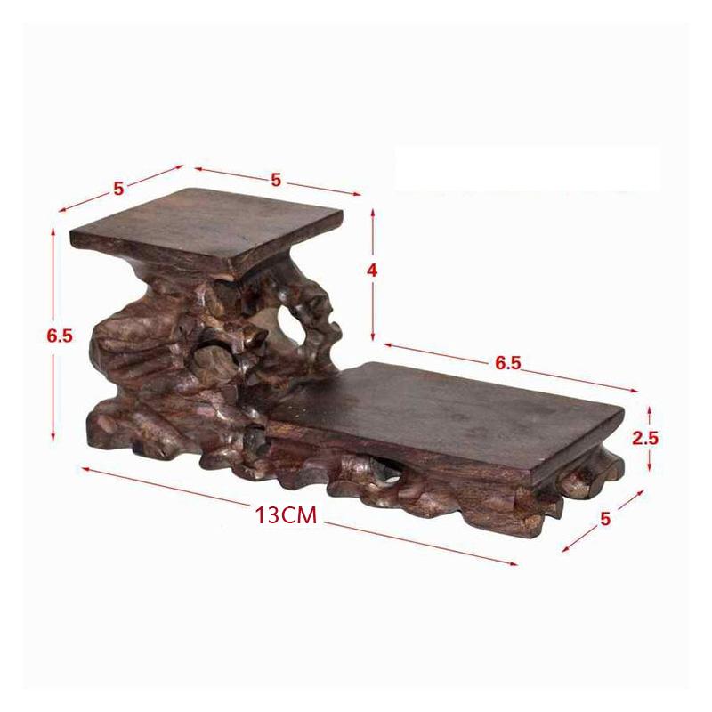 Retro Wooden Tea Table Teapot Cup Base Vase Decor Display Stand Bonsai Statues Stone Pedestal Display Wooden Base Serving Tray