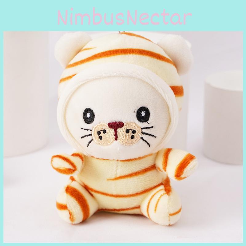 Cute Mini Plush Tiger Keychain Soft Pp Cotton Filled Animal Bag Accessory
