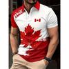 Fashion Maple Leaves Canada Flag Men's Polo T-Shirts Summer Casual Sport Short Sleeve 3D Printed Streetwear Men Clothing Tops