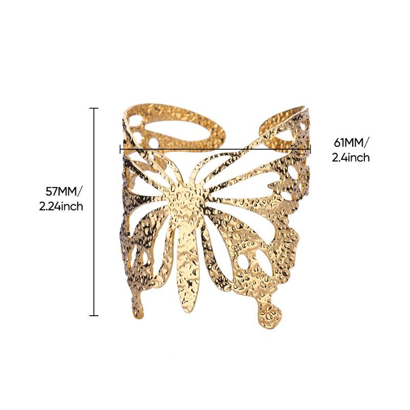 New Stainless Steel Simple Wide Version Open Bracelet Street Hip Hop Exaggerated Gold-plated Bracelet