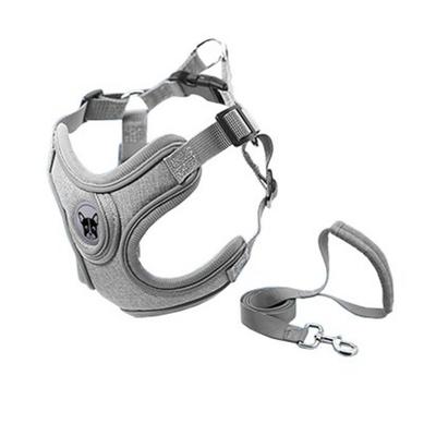 Commli Reflective Mesh X-Type Harness Set for Dogs, Gray