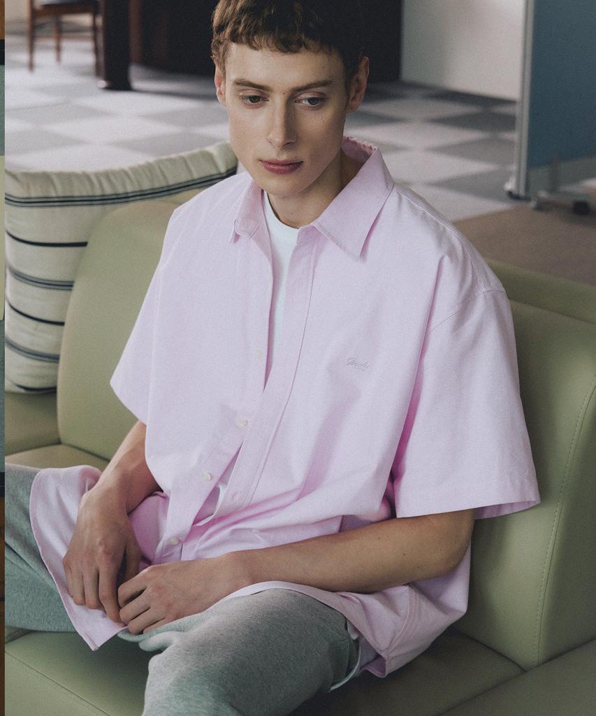 NODU Daily Oxford Oversized Shirt [Pink]