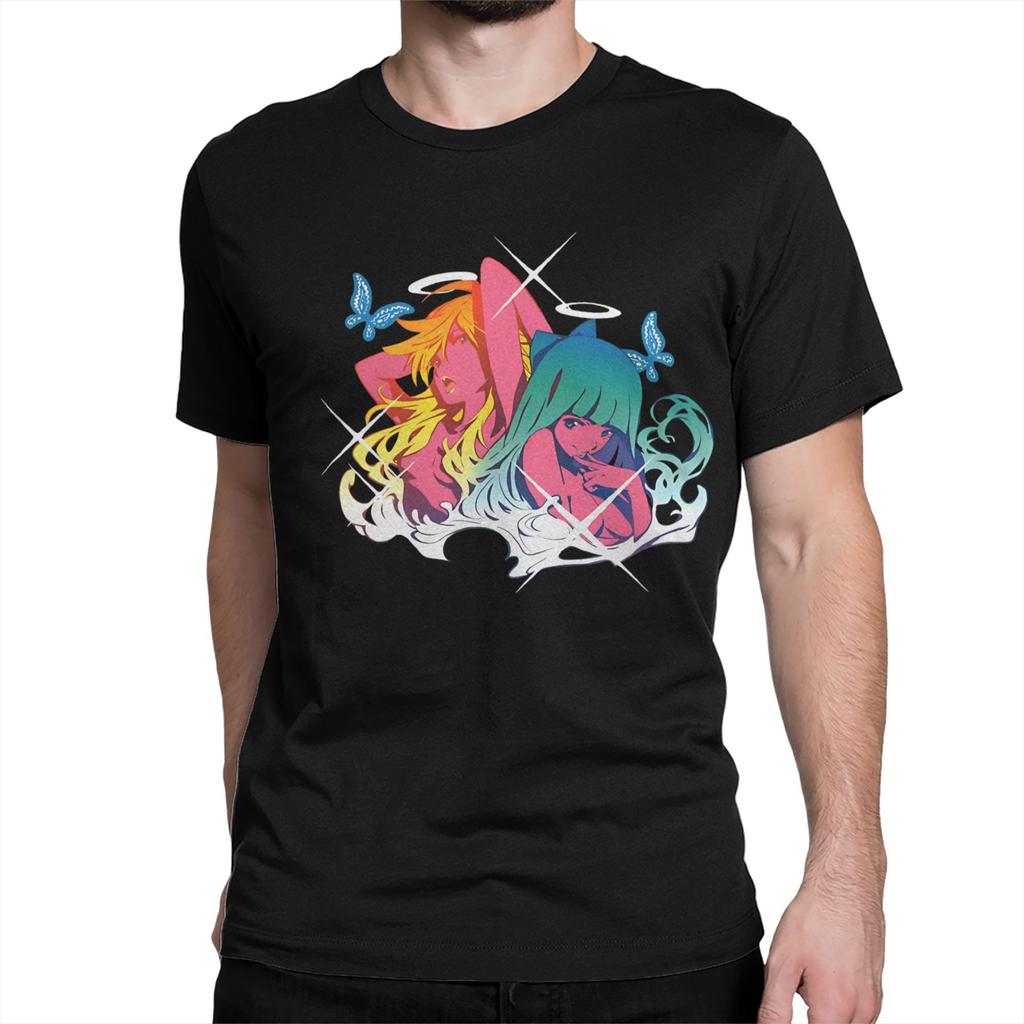 Panty Stocking with Garterbelt TShirts Men Women Anime Funny Pure Cotton Tees Round Neck Short Sleeve T Shirt Plus Size Tops