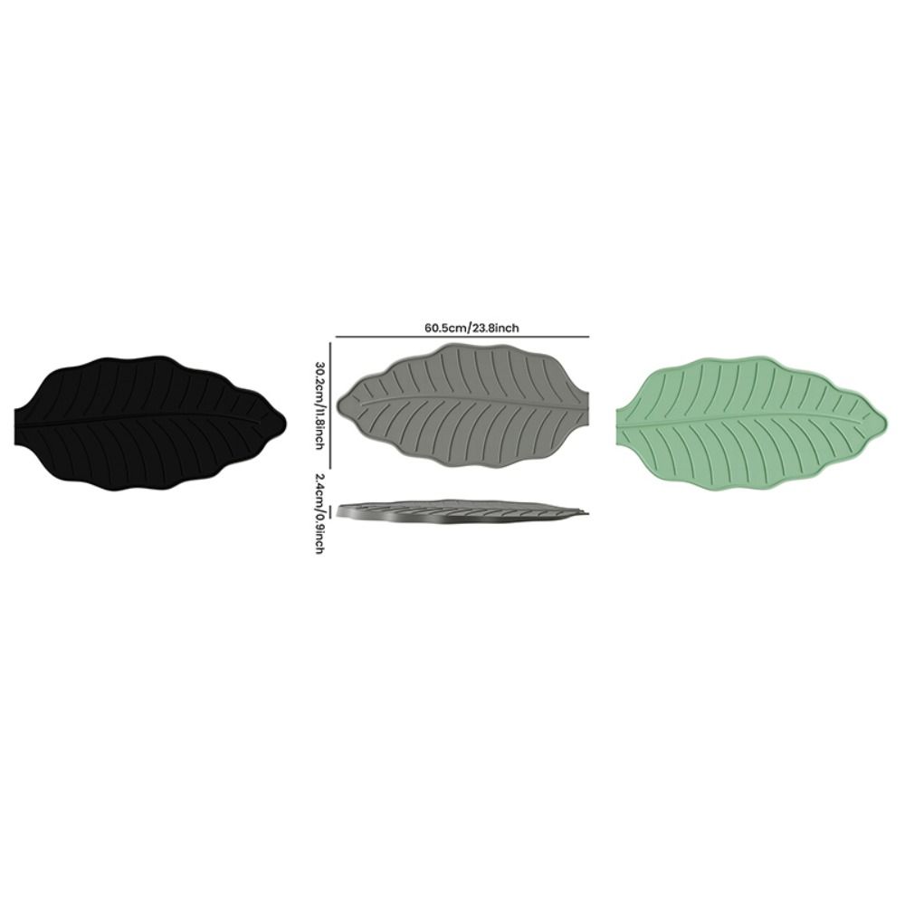 Silicone Leaf Shape Kitchen Dish Draining Mat Non-Slip Pot Holder  Kitchen Utensil